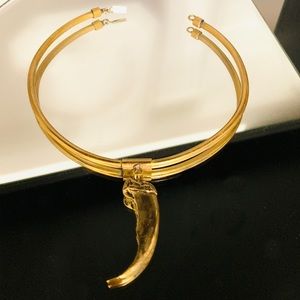 Sexy Vanessa Mooney Brass/Gold Horn Metal Choker